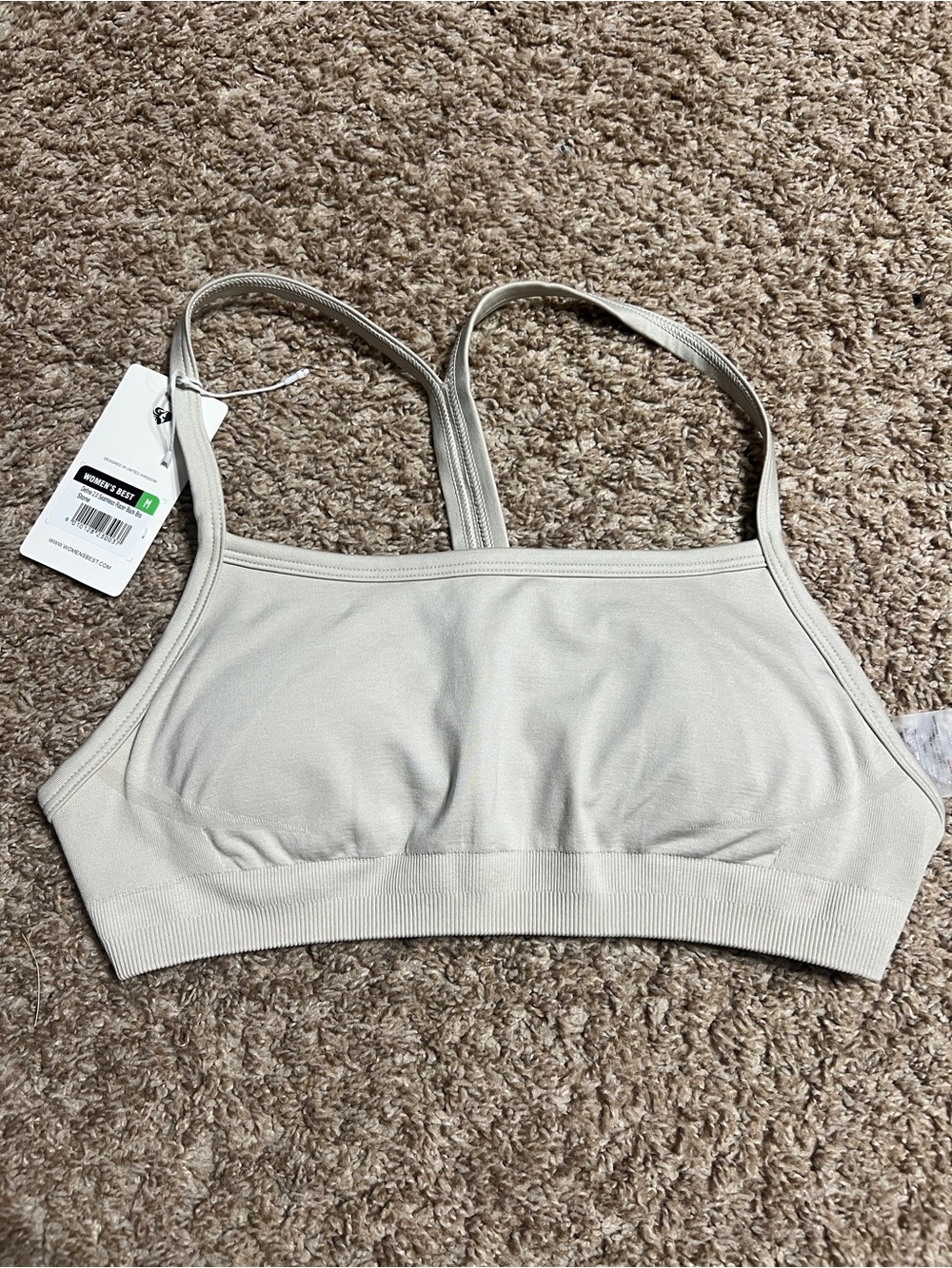 Light Beige Seamless Sports Bralette - Unbranded